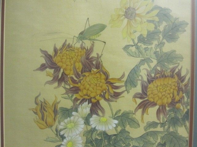 Antique Traditional Chinese Silk Scroll Painting Floral & Butterfly Signed NICE Antique Traditional Chinese Silk Scroll Painting Floral & Butterfly Signed NICE