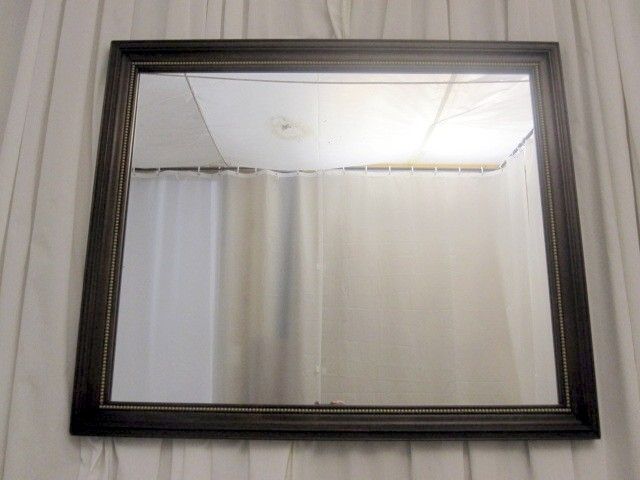 Antique Mahogany Framed Mirror w Gold Bead Trim Nice Original Condition Antique Mahogany Framed Mirror w Gold Bead Trim Nice Original Condition