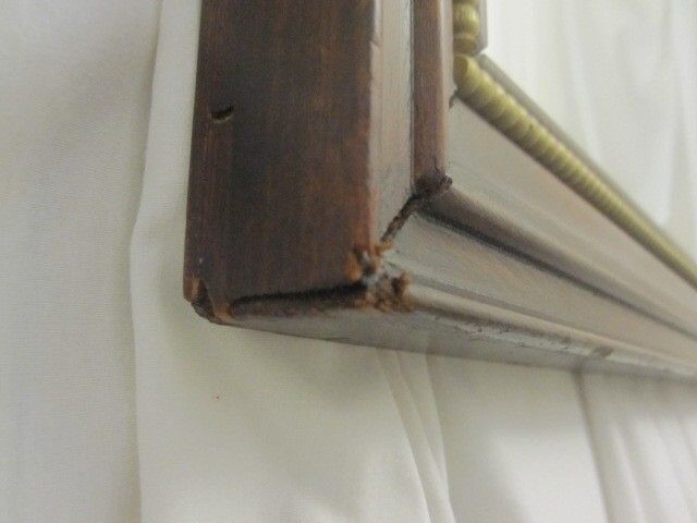 Antique Mahogany Framed Mirror w Gold Bead Trim Nice Original Condition Antique Mahogany Framed Mirror w Gold Bead Trim Nice Original Condition