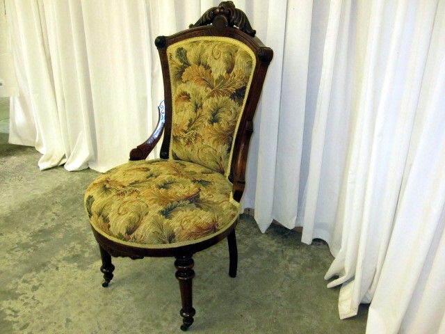 Antique 1800's Renaissance Revival Style Chair w Fresh Upholstery Extra Nice Antique 1800's Renaissance Revival Style Chair w Fresh Upholstery Extra Nice