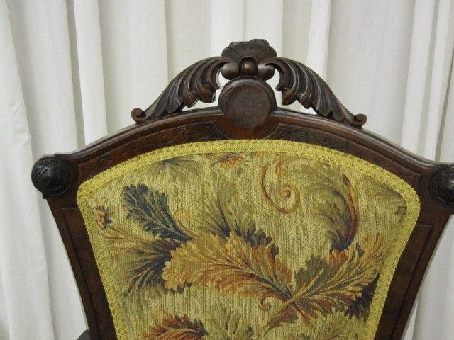 Antique 1800's Renaissance Revival Style Chair w Fresh Upholstery Extra Nice Antique 1800's Renaissance Revival Style Chair w Fresh Upholstery Extra Nice