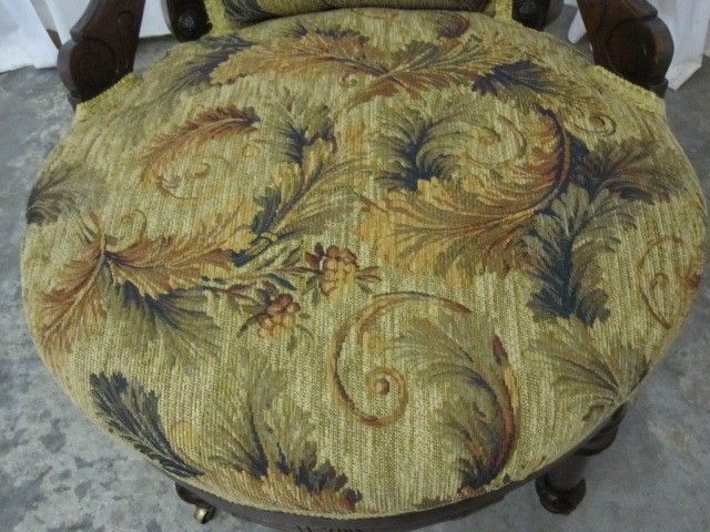 Antique 1800's Renaissance Revival Style Chair w Fresh Upholstery Extra Nice Antique 1800's Renaissance Revival Style Chair w Fresh Upholstery Extra Nice