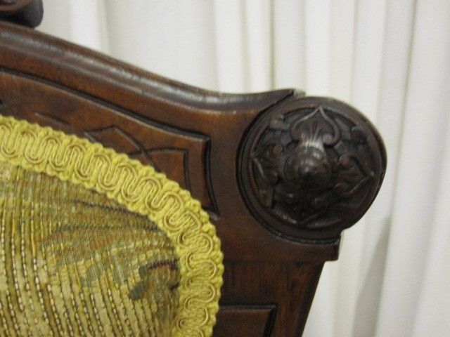 Antique 1800's Renaissance Revival Style Chair w Fresh Upholstery Extra Nice Antique 1800's Renaissance Revival Style Chair w Fresh Upholstery Extra Nice