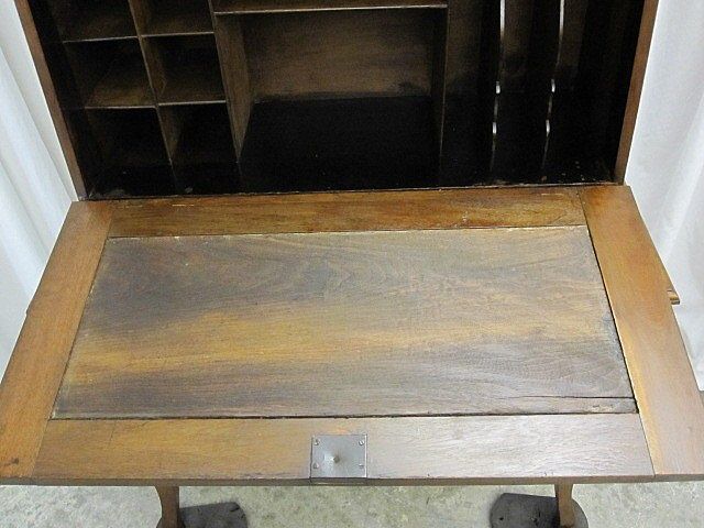 Antique Oak Eastlake Drop Front Plantation Desk w Slots Antique Oak Eastlake Drop Front Plantation Desk w Slots