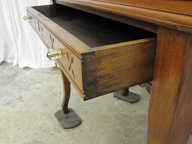 Antique Oak Eastlake Drop Front Plantation Desk w Slots Antique Oak Eastlake Drop Front Plantation Desk w Slots