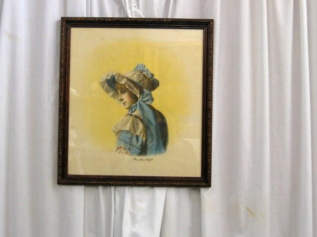 Antique Frame & Print Titled Miss Alice Loyd, Batio NY Antique Frame & Print Titled Miss Alice Loyd, Batio NY