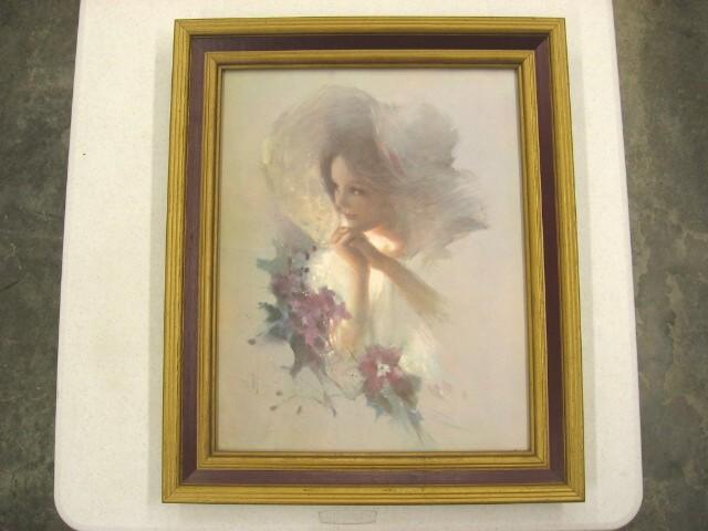 Beautiful Print- Lady With Flowers- Sun Casting Light Beautiful Print- Lady With Flowers- Sun Casting Light