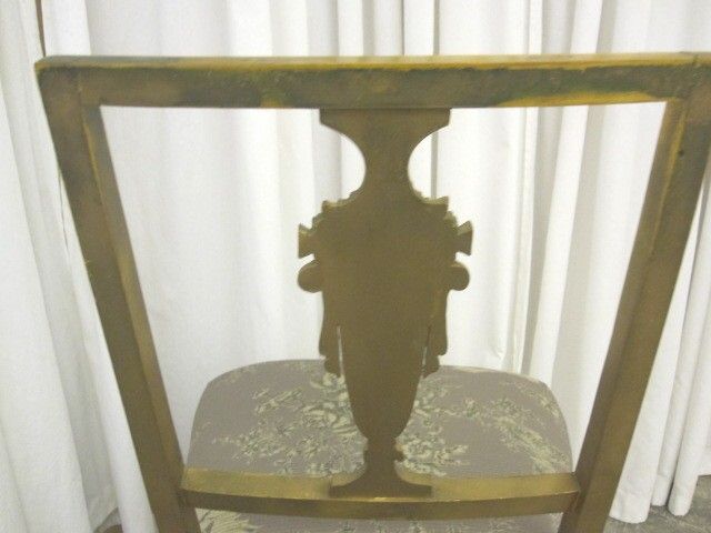 Antique Sheraton Style Vanity Chair w Draped Urn Splat & New Upholstered Seat Antique Sheraton Style Vanity Chair w Draped Urn Splat & New Upholstered Seat