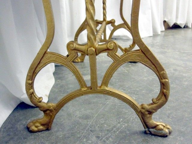 Antique Iron Bench Victorian Style w Tapestry Like Upholstery Extra Nice Cond Antique Iron Bench Victorian Style w Tapestry Like Upholstery Extra Nice Cond