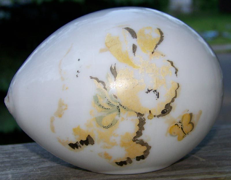 Hand Painted Blown Glass Figural Easter Egg - Bunny and Butterfly Hand Painted Blown Glass Figural Easter Egg - Bunny and Butterfly