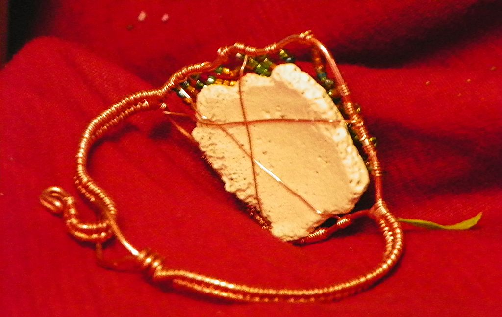 OOAK Handmade Copper Bangle Tree of Life Bracelet with Sea Shell OOAK Handmade Copper Bangle Tree of Life Bracelet with Sea Shell