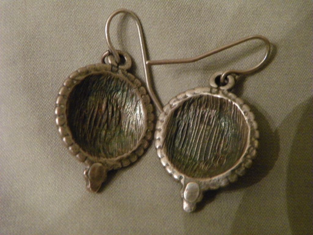 Sterling Silver Gothic Design Shield Earrings with Tiny Amethyst Stones Sterling Silver Gothic Design Shield Earrings with Tiny Amethyst Stones