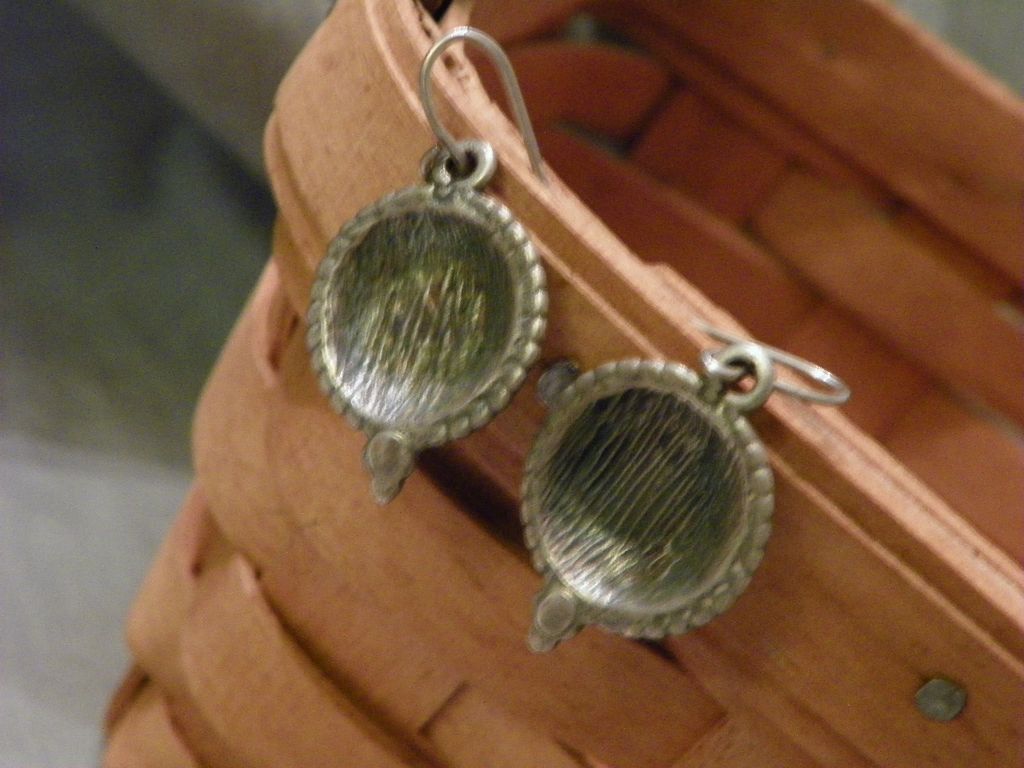 Sterling Silver Gothic Design Shield Earrings with Tiny Amethyst Stones Sterling Silver Gothic Design Shield Earrings with Tiny Amethyst Stones