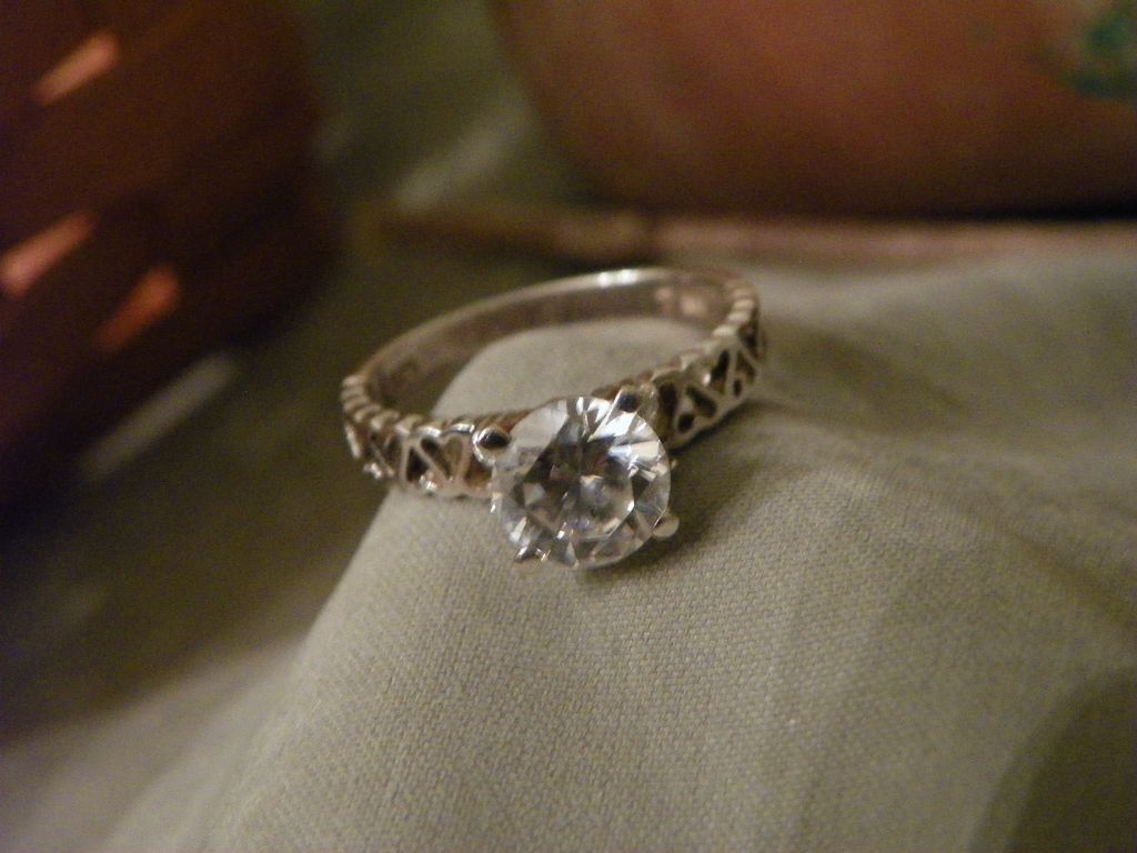 Heart Cut Out in Sterling Silver with Clear Cubic Zirconia Size 7 Ring Heart Cut Out in Sterling Silver with Clear Cubic Zirconia Size 7 Ring