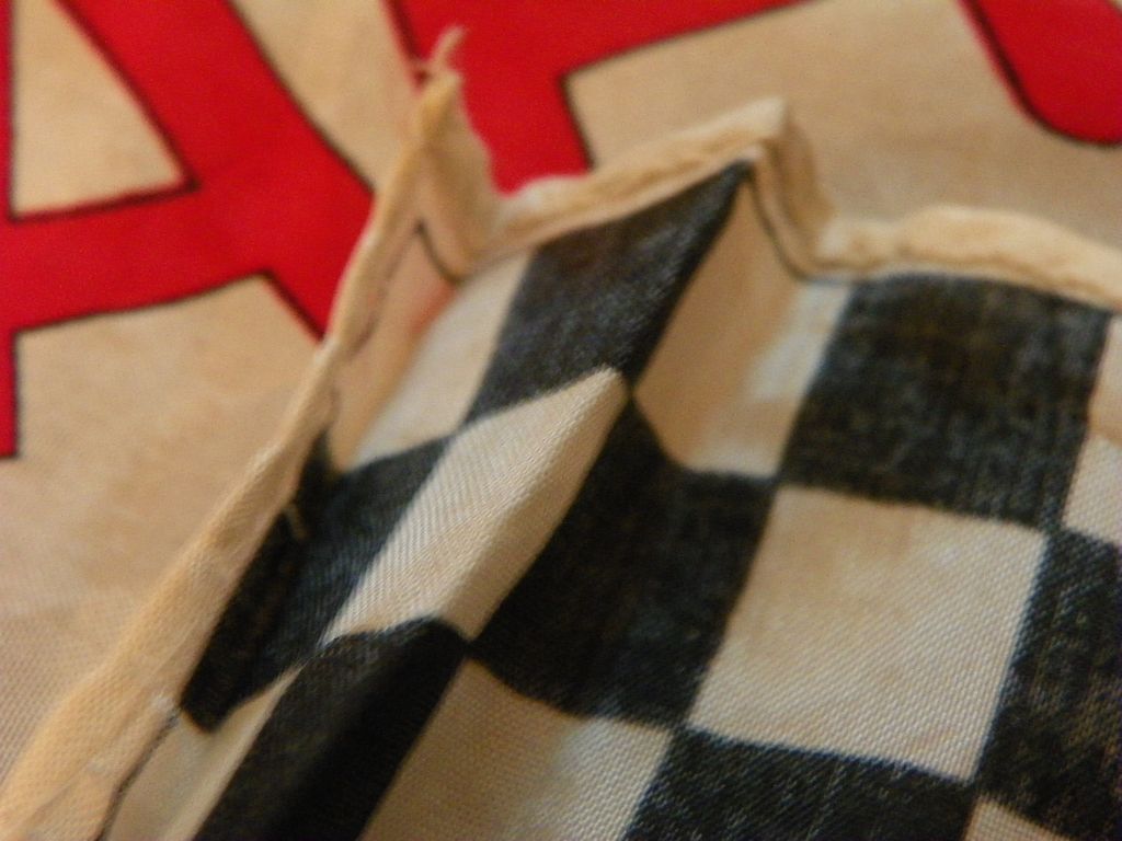 Indianapolis 500 Racing 1950's Souvenir Scarf with Cars and Flags Indianapolis 500 Racing 1950's Souvenir Scarf with Cars and Flags