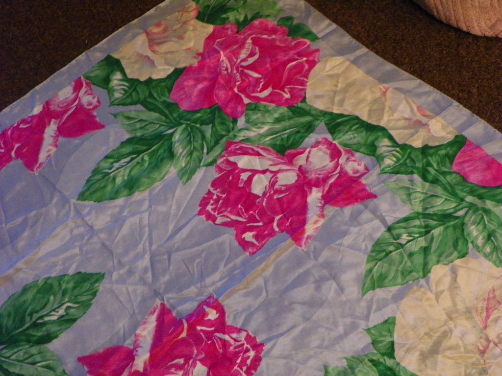 Anne Klein for the Vera Co. Silk Scarf with Large Red and Yellow Roses Anne Klein for the Vera Co. Silk Scarf with Large Red and Yellow Roses