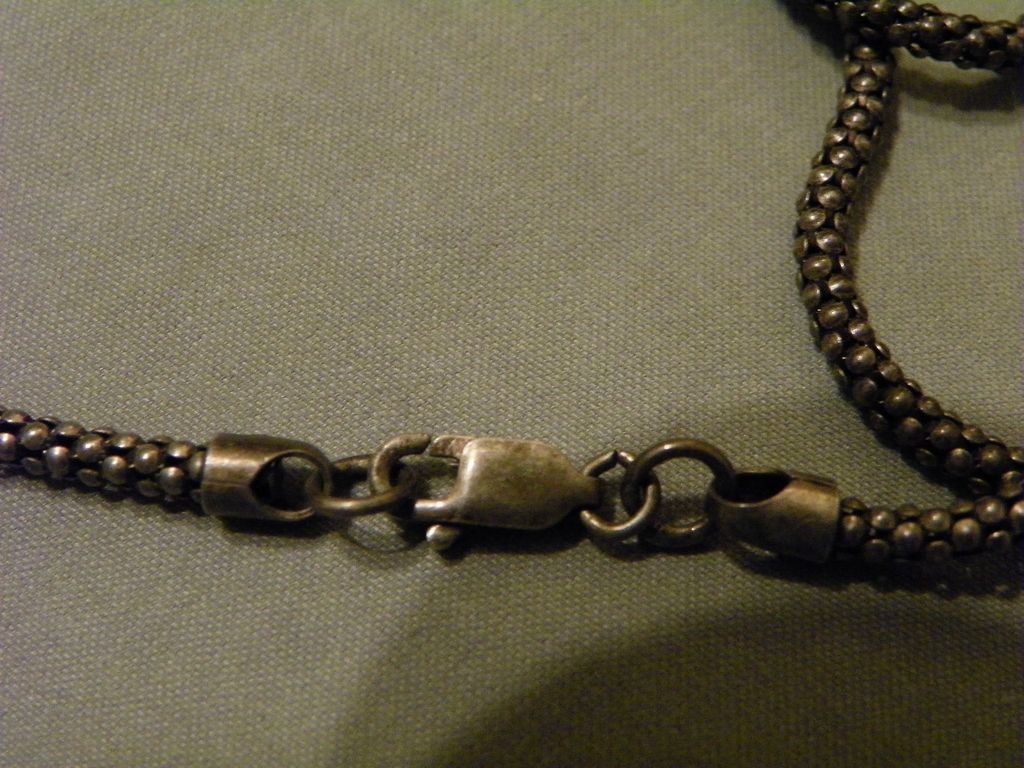 Vintage Sterling Beaded Tube or Snake like Chain marked 925 26" Necklace Vintage Sterling Beaded Tube or Snake like Chain marked 925 26" Necklace