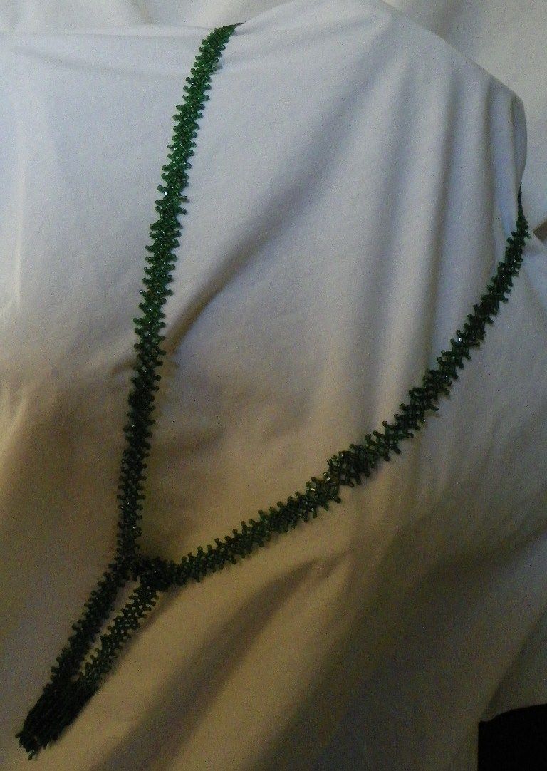 Vintage 1920's Hand Beaded Flapper Style Lariat Sautoir Necklace Vintage 1920's Hand Beaded Flapper Style Lariat Sautoir Necklace