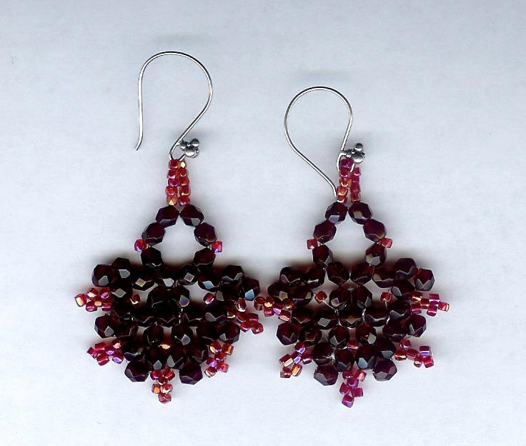 Handmade Amethyst Glass Bead Dangle Earrings Handmade Amethyst Glass Bead Dangle Earrings
