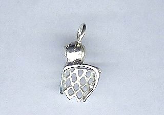 Sterling Silver Basketball and Net Charm for Charm Bracelet Sterling Silver Basketball and Net Charm for Charm Bracelet