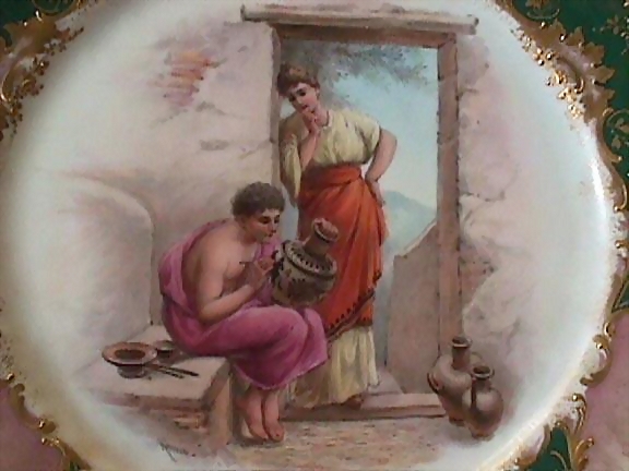 Quality Handpainted Scenic Portrait Plate Quality Handpainted Scenic Portrait Plate