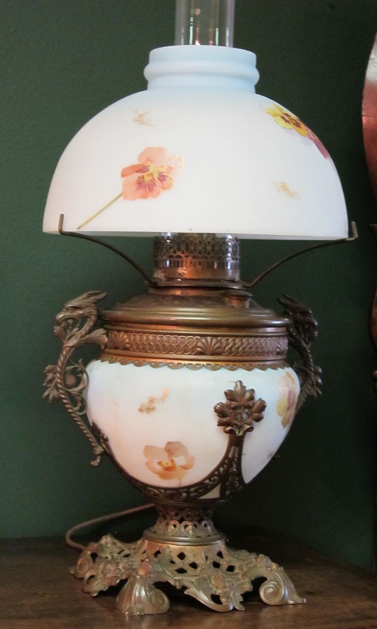 Smith Bros. Oil Lamp Convert to Electric from crossroadsantiques on Ruby Lane