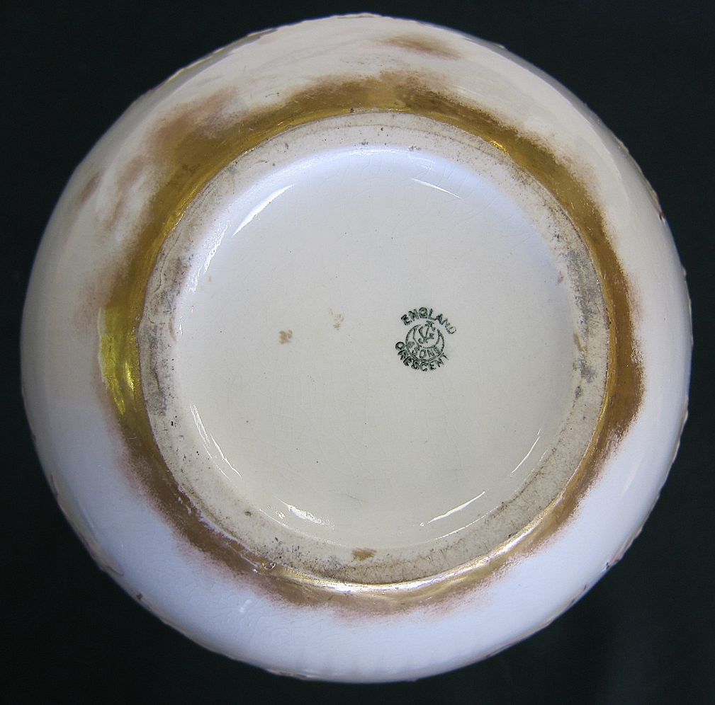 Jones & Sons Crescent Pottery Vase Huge & Roses from