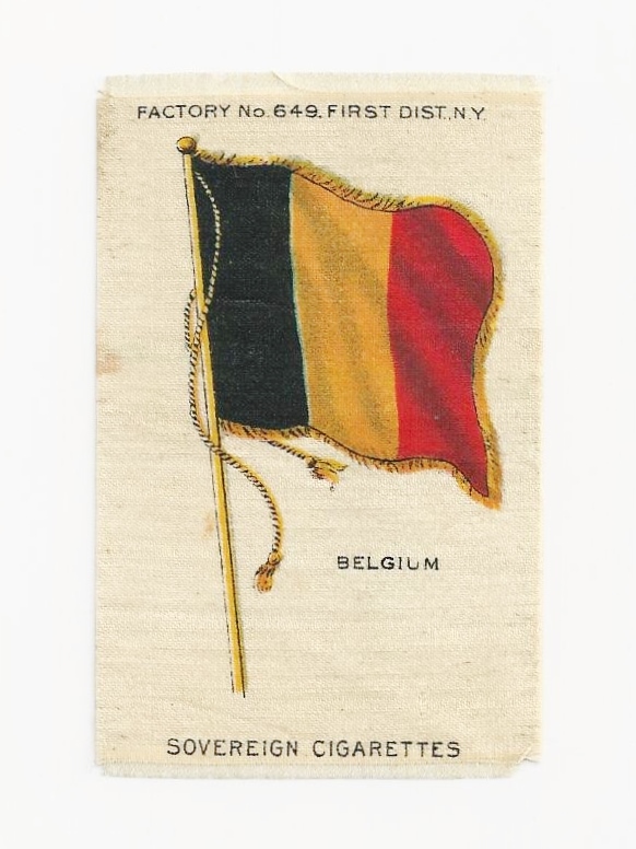 1830 Belgium National Flag - Vintage Early 1900's Sovereign Cigarette Silk - American Tobacco Company Advertising Premium 1830 Belgium National Flag - Vintage Early 1900's Sovereign Cigarette Silk - American Tobacco Company Advertising Premium