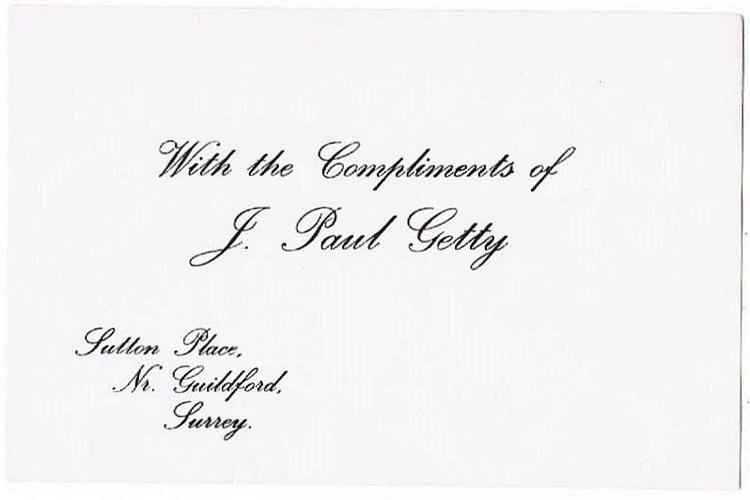 Paul Getty Autograph