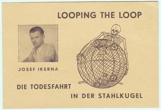Looping the Loop - Globe of Speed Stunt : Old Advertising Print Looping the Loop - Globe of Speed Stunt : Old Advertising Print