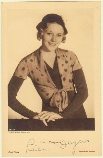 Lien Deyers: Autograph on Photo Postcard. Sad Story. Lien Deyers: Autograph on Photo Postcard. Sad Story.
