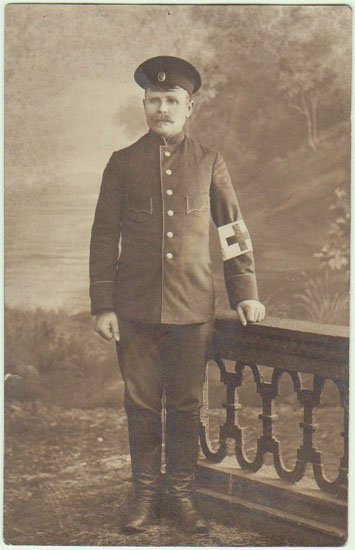 WW1: Soldier with Red Cross Brassard. Vintage Photo. WW1: Soldier with Red Cross Brassard. Vintage Photo.
