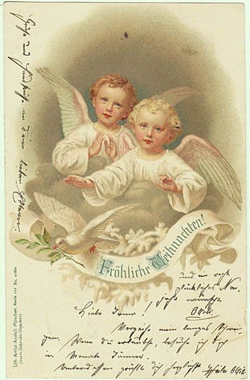 Xmas Postcards with 2 Angles. Litho 1900 Xmas Postcards with 2 Angles. Litho 1900