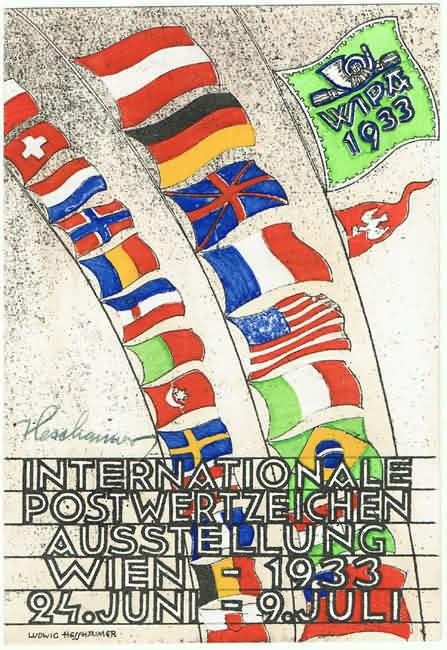 Hesshaimer Autograph on Stamp Exhibition Postcard, 1933. Hesshaimer Autograph on Stamp Exhibition Postcard, 1933.