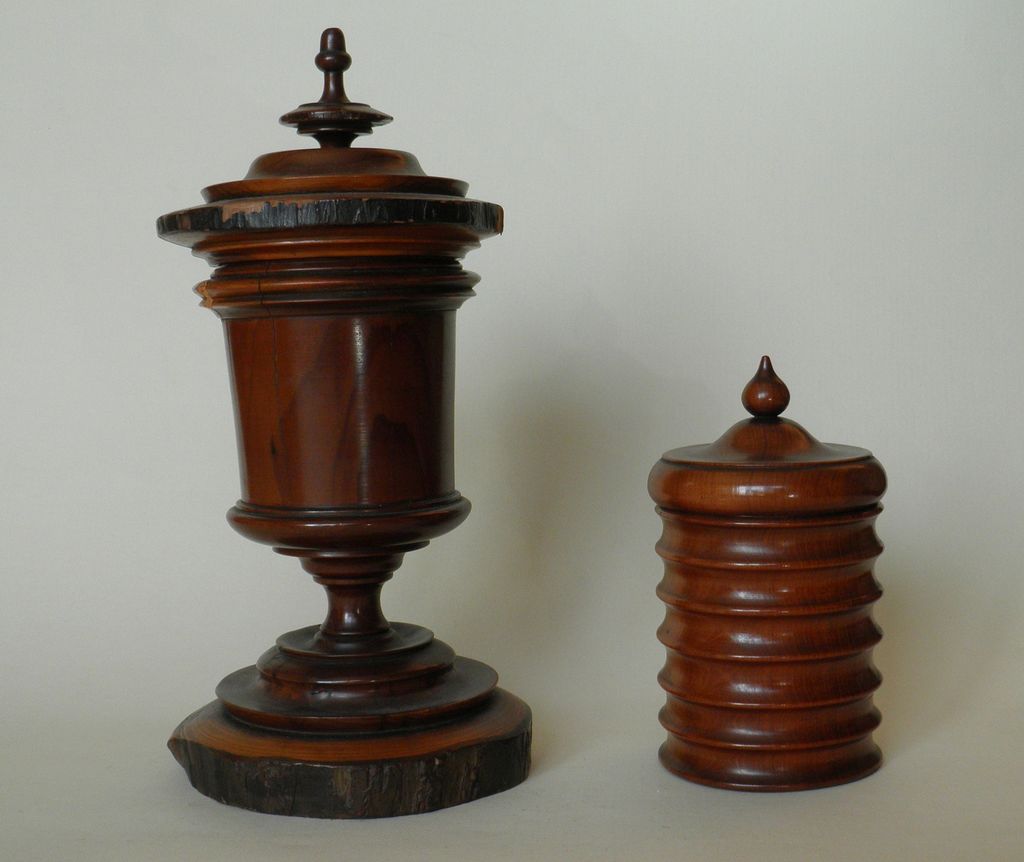 2 Antique Jewish wooden Bins.