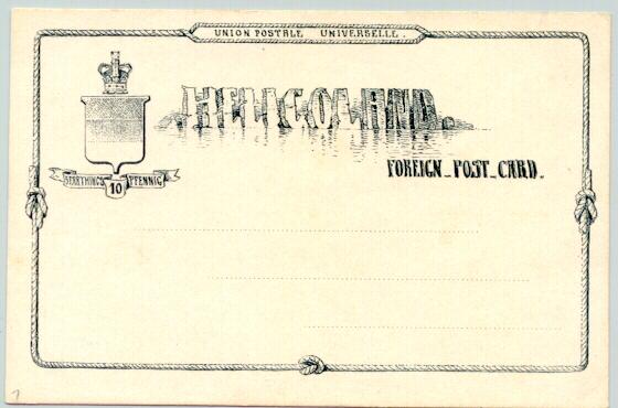 Heligoland – Helgoland: 10 Pfennig Foreign Post Card, mint Heligoland – Helgoland: 10 Pfennig Foreign Post Card, mint