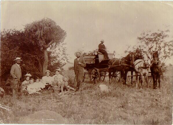 Old Photo: Picnic Scene and Slave with carriage Old Photo: Picnic Scene and Slave with carriage