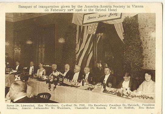 1926: Banquet for the American-Austria Society 1926: Banquet for the American-Austria Society