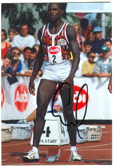 Carl Lewis Autograph on German Photo from 1994 Carl Lewis Autograph on German Photo from 1994