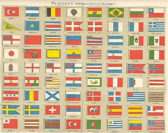 1898: International Flags: Chromo Lithograph 1898: International Flags: Chromo Lithograph