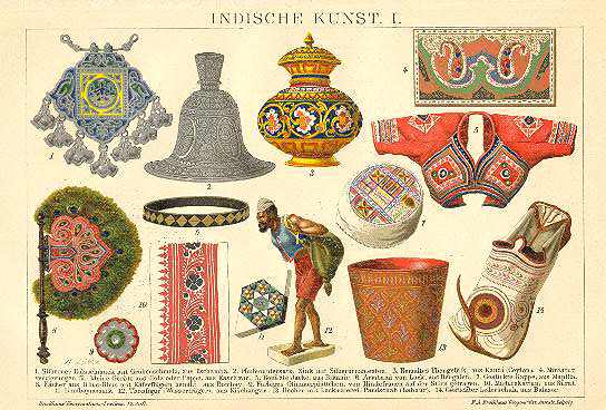 Indian Arts. Chromolithograph from 1901 Indian Arts. Chromolithograph from 1901