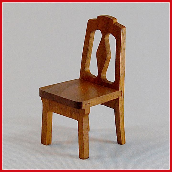 Strombecker Dollhouse Dining Room Chair - Walnut 1938 1" Scale Strombecker Dollhouse Dining Room Chair - Walnut 1938 1" Scale