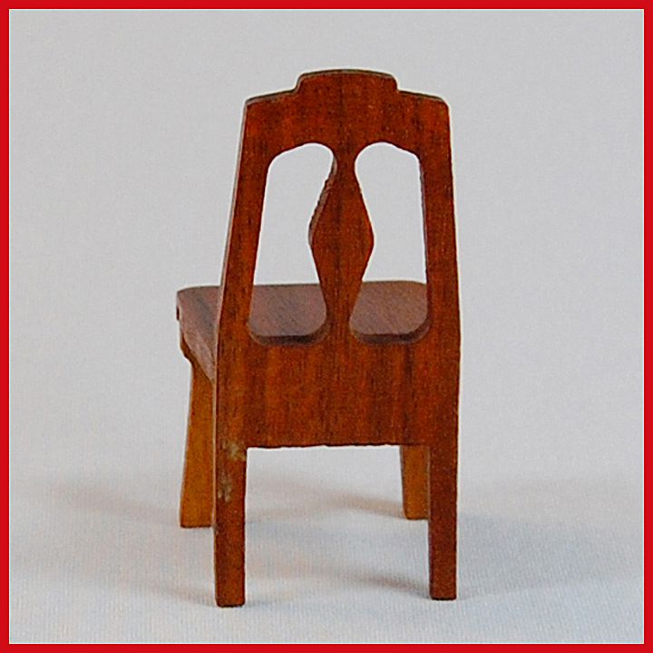 Strombecker Dollhouse Dining Room Chair - Walnut 1938 1" Scale Strombecker Dollhouse Dining Room Chair - Walnut 1938 1" Scale