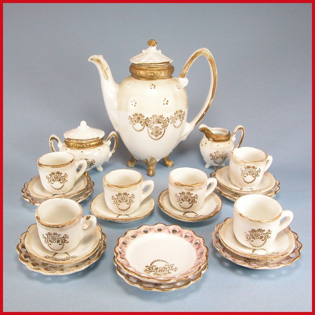 Complete China 23 Pc. Children's Tea Set including Cookie Plates from
