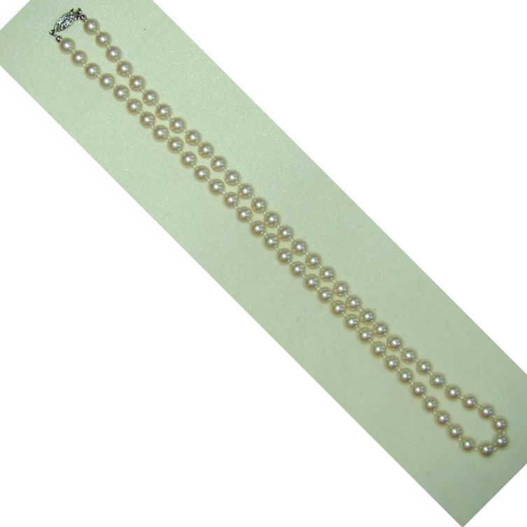 Faux Glass Pearls with German Silver Clasp Faux Glass Pearls with German Silver Clasp