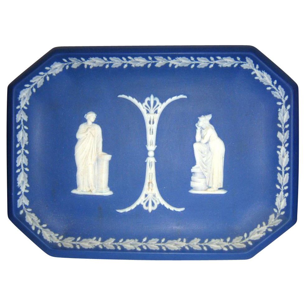 Wedgewood Blue Jasperware Vanity Tray Circa 1930's Wedgewood Blue Jasperware Vanity Tray Circa 1930's