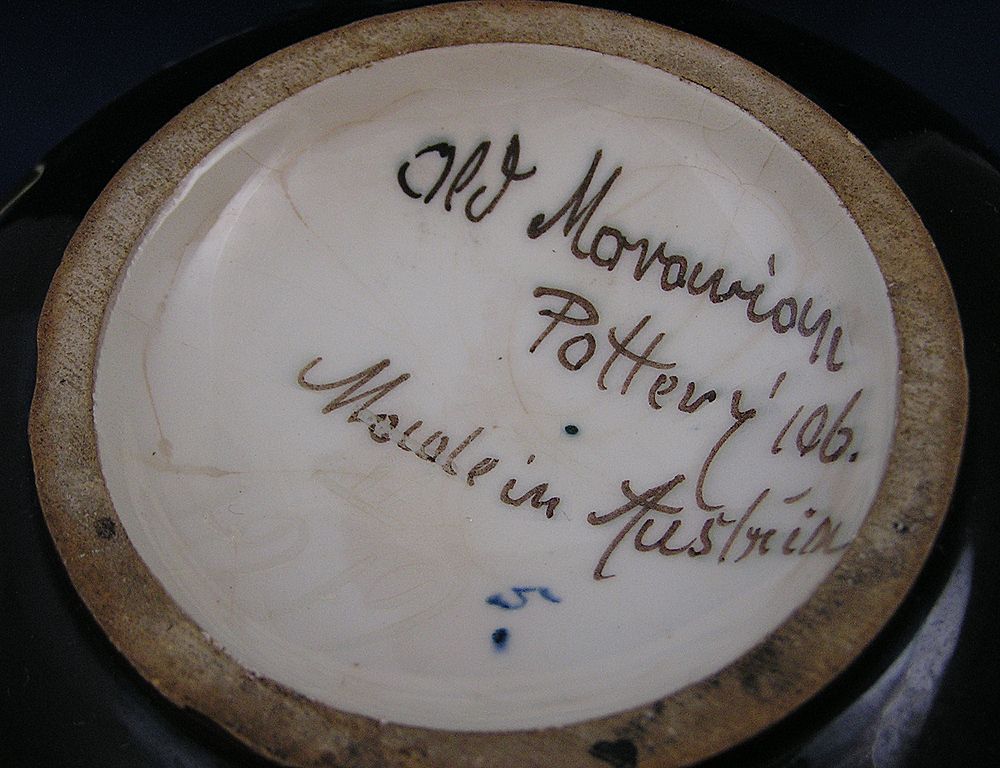 Old Moravian Austria Arts & Crafts Floral & Butterfly Motif Vase (c.1899-1918) Old Moravian Austria Arts & Crafts Floral & Butterfly Motif Vase (c.1899-1918)
