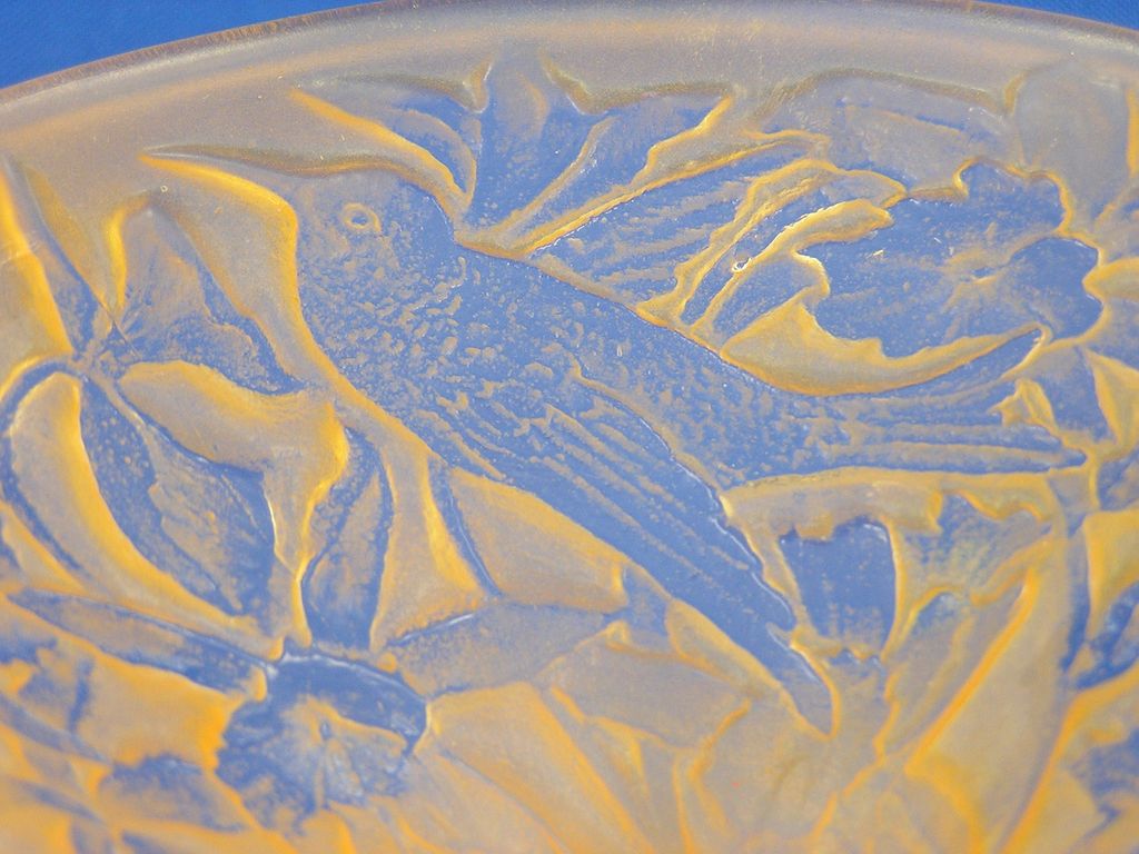 Consolidated Glass Amber Wash Hummingbird Motif Compote (c.1920's) Consolidated Glass Amber Wash Hummingbird Motif Compote (c.1920's)