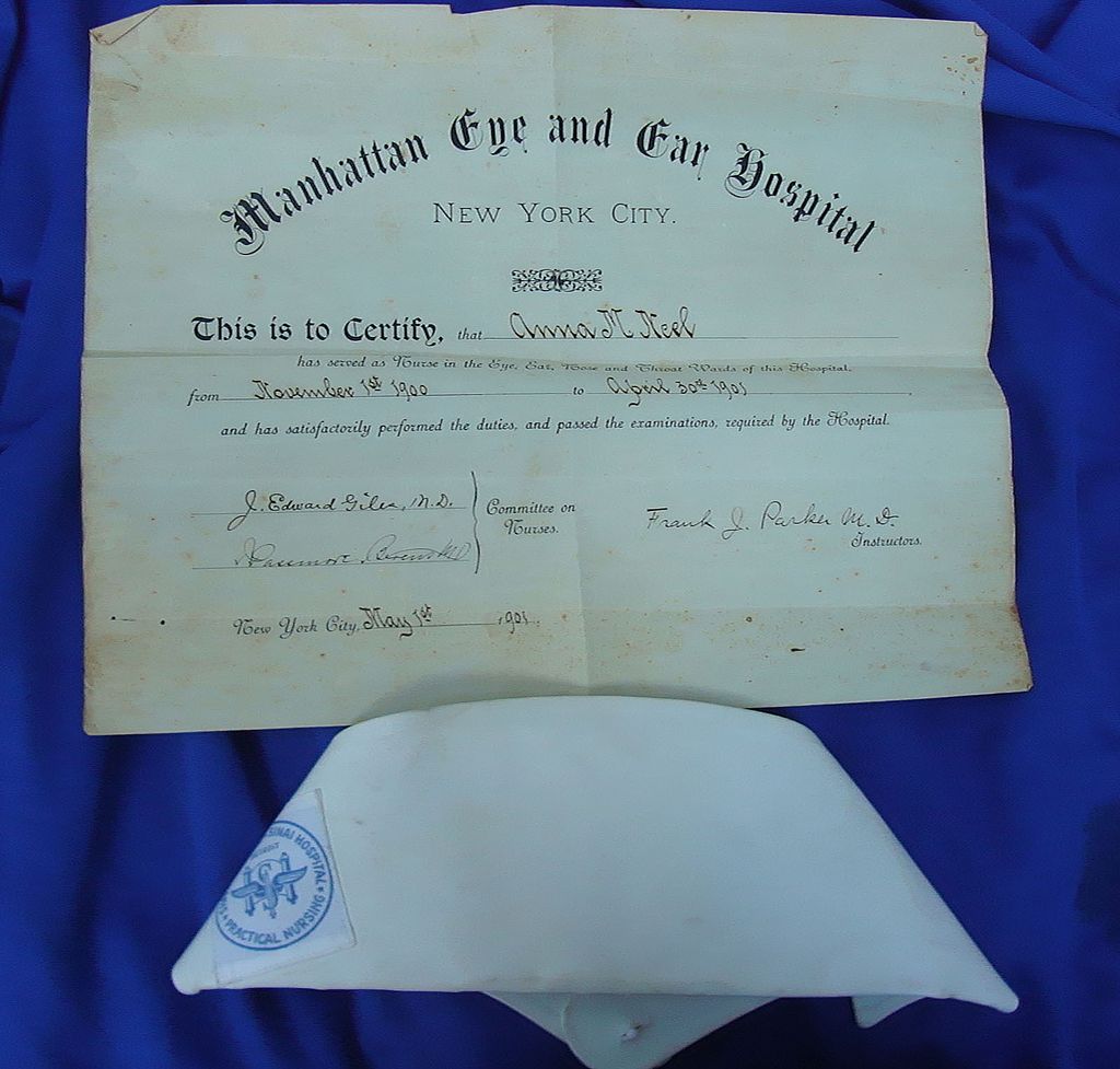 Early 1901 Women's Nursing Collection Cap,Photos,Diploma Early 1901 Women's Nursing Collection Cap,Photos,Diploma