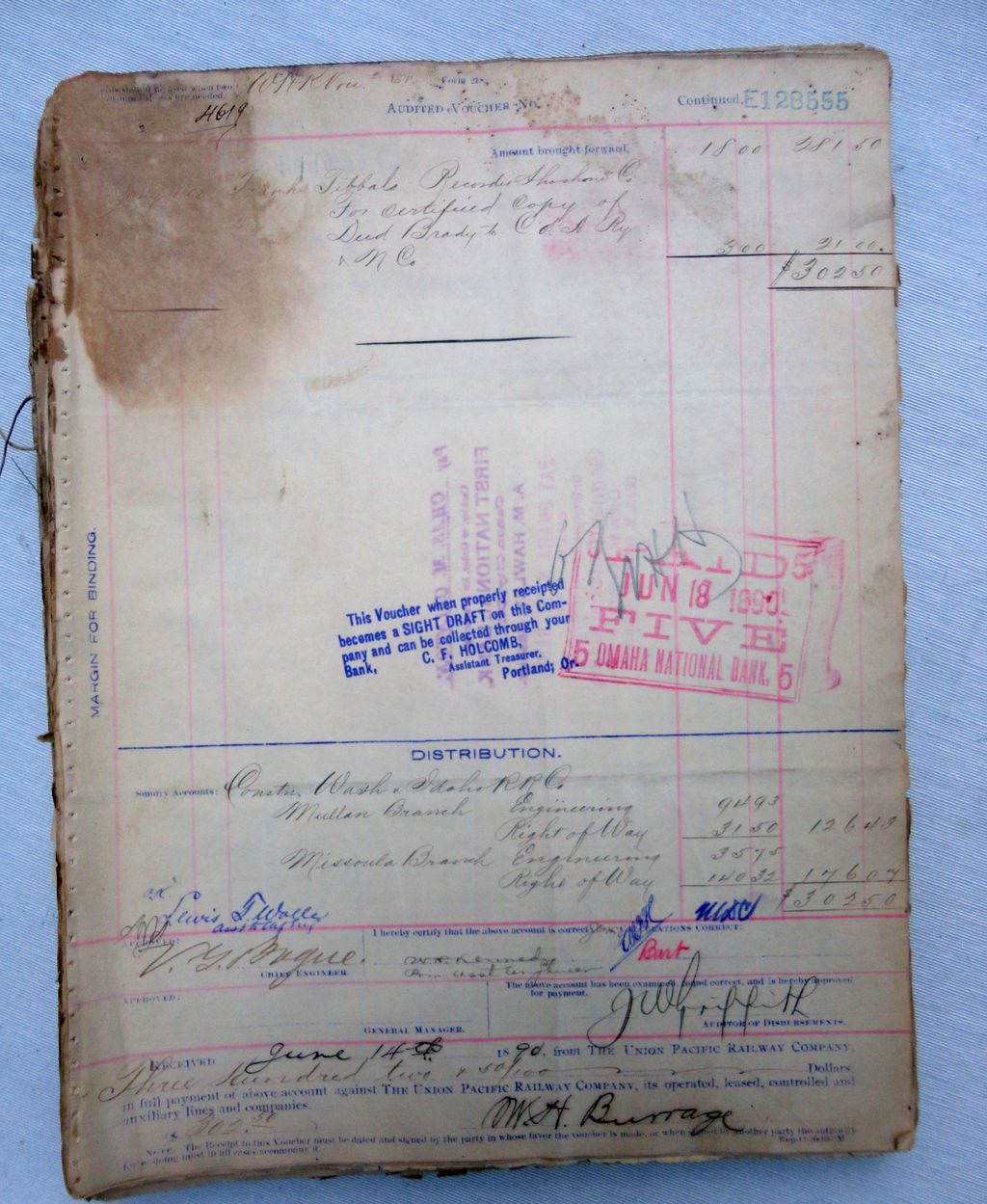 1890 Union Pacific Railroad Ledger Interesting Old West Content 1890 Union Pacific Railroad Ledger Interesting Old West Content